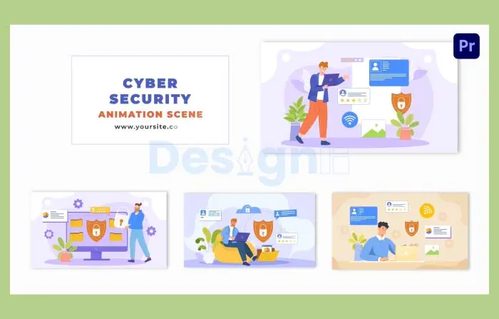 Cyber Security Awareness Character Design Animation Scene